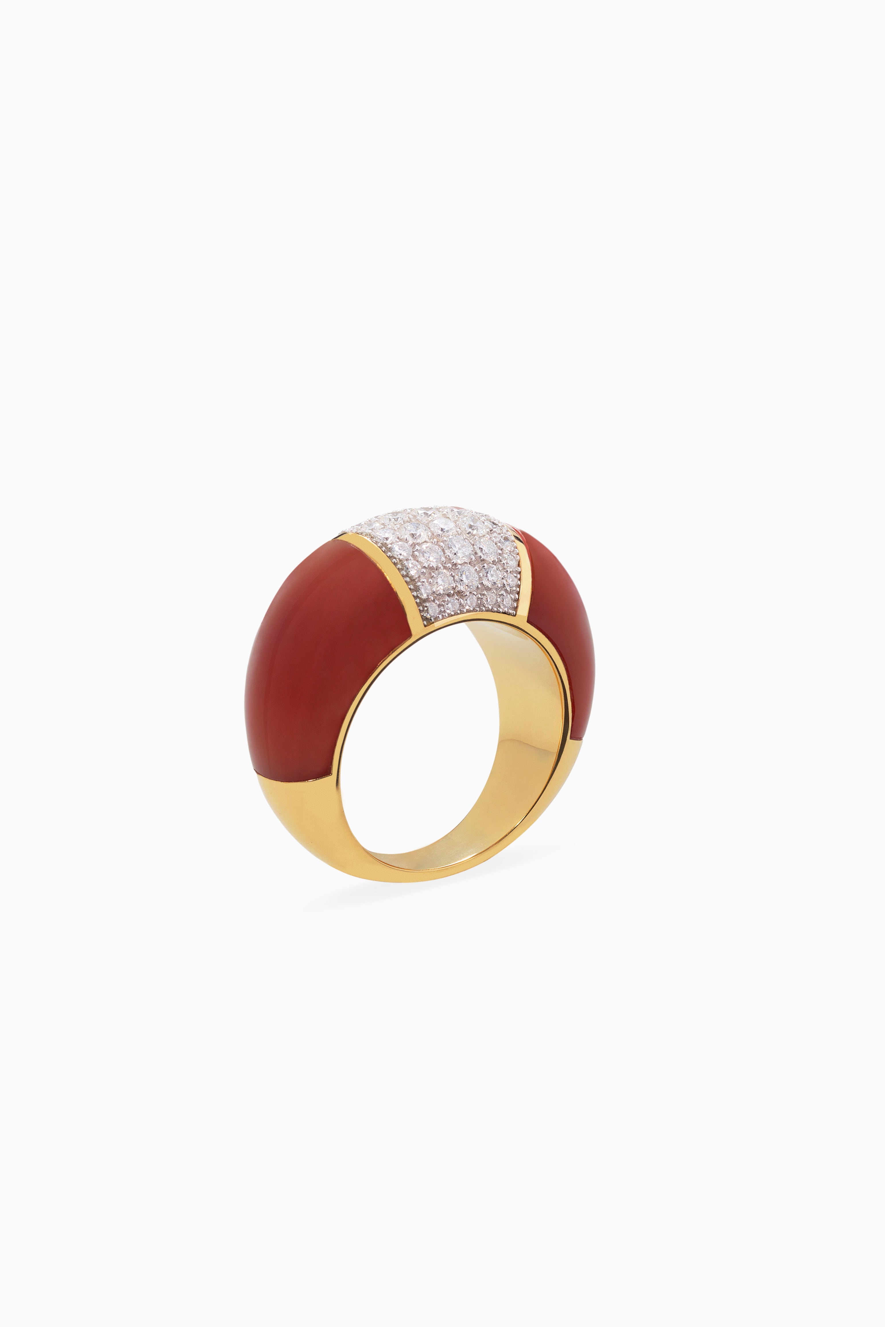 Carnelian and Diamond Ring