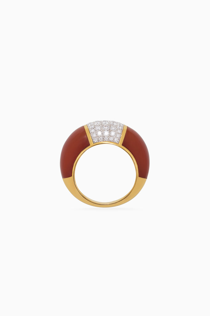 Carnelian and Diamond Ring