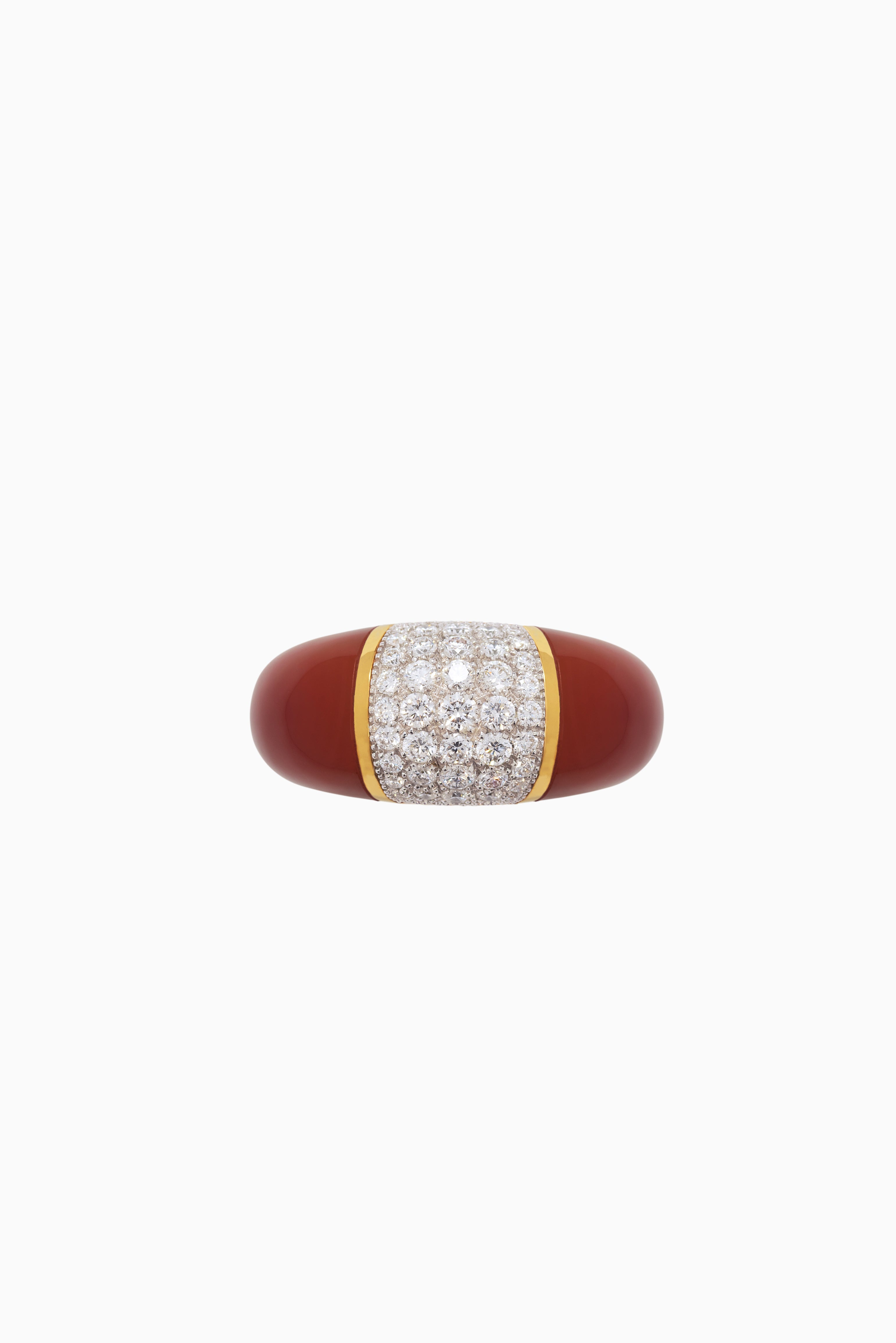 Carnelian and Diamond Ring