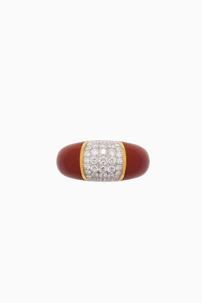 Carnelian and Diamond Ring