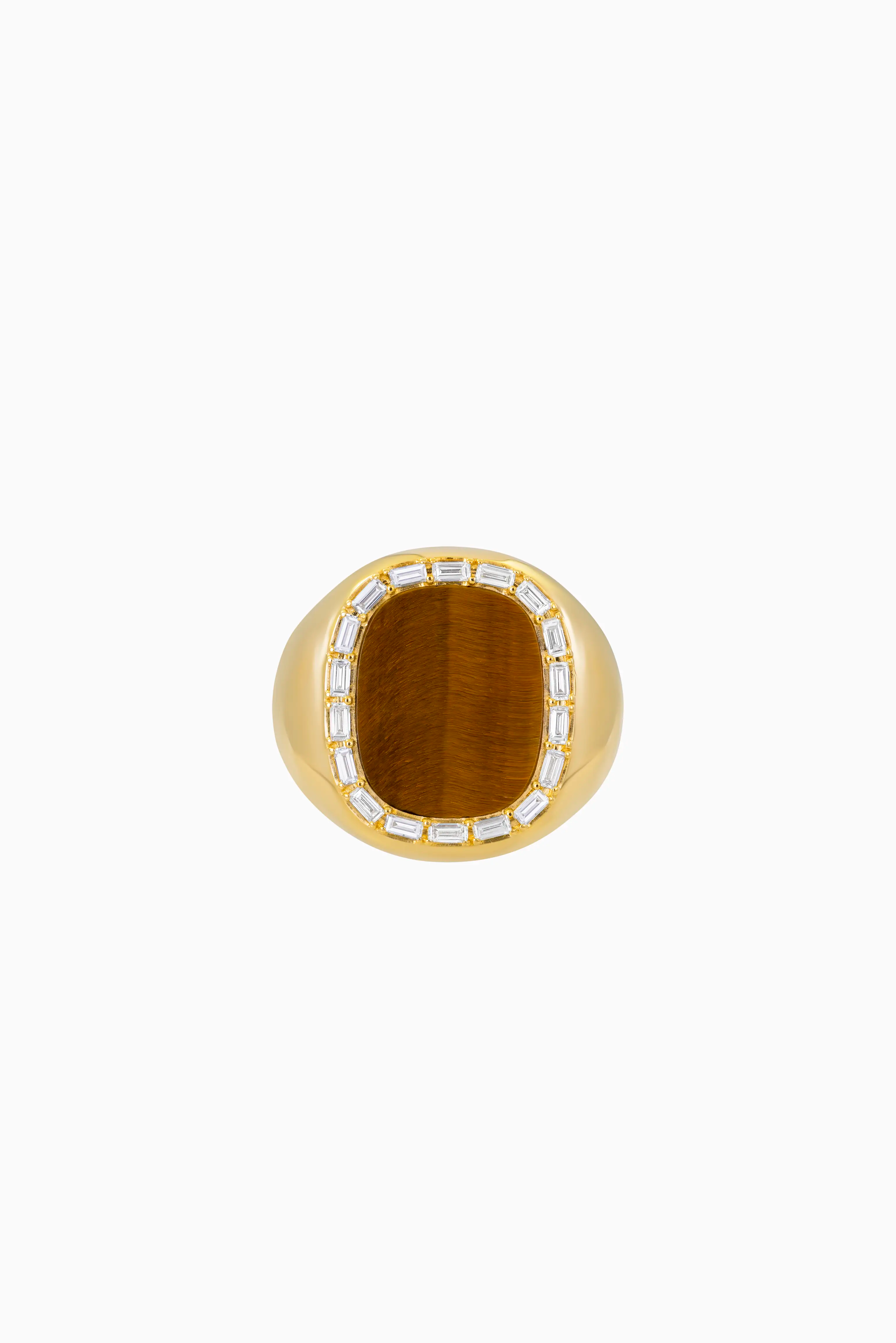 Tiger eye ring with diamonds